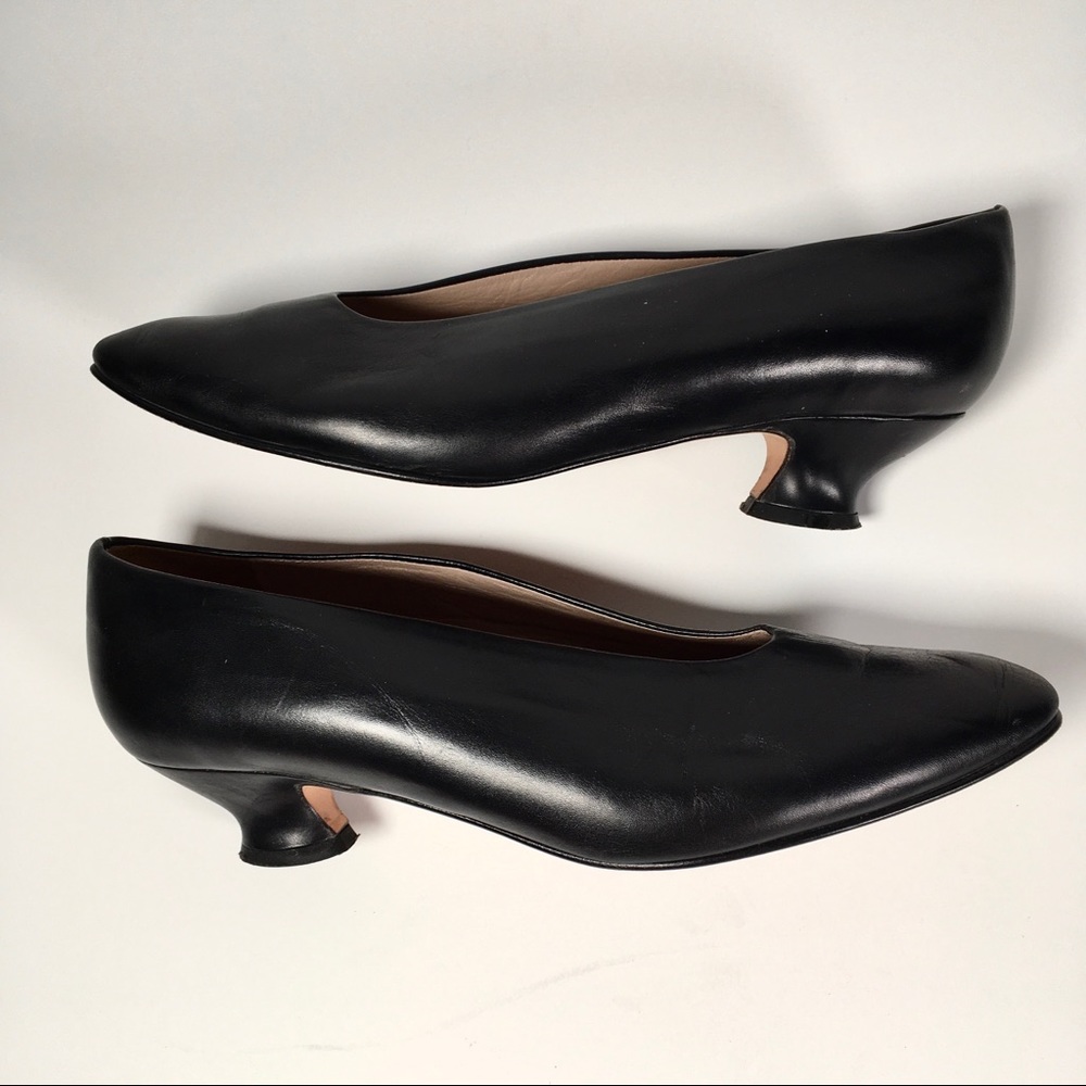 Vintage Barbara Italy Black Leather Heels